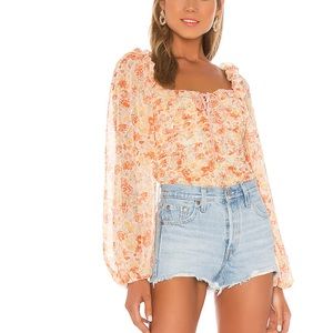 Free People Printed Blouse